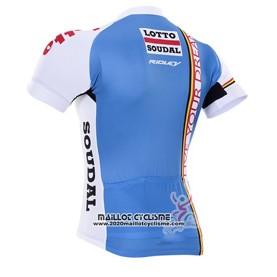2016 Maillot Ciclismo Lotto Fix All Blanc et Bleu Manches Courtes et Cuissard